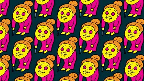 kids drawing pop art seamless background with theme of old granny