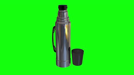 8 animaciones 3d metal termo bebidas calientes pantalla verde bebida llave de croma