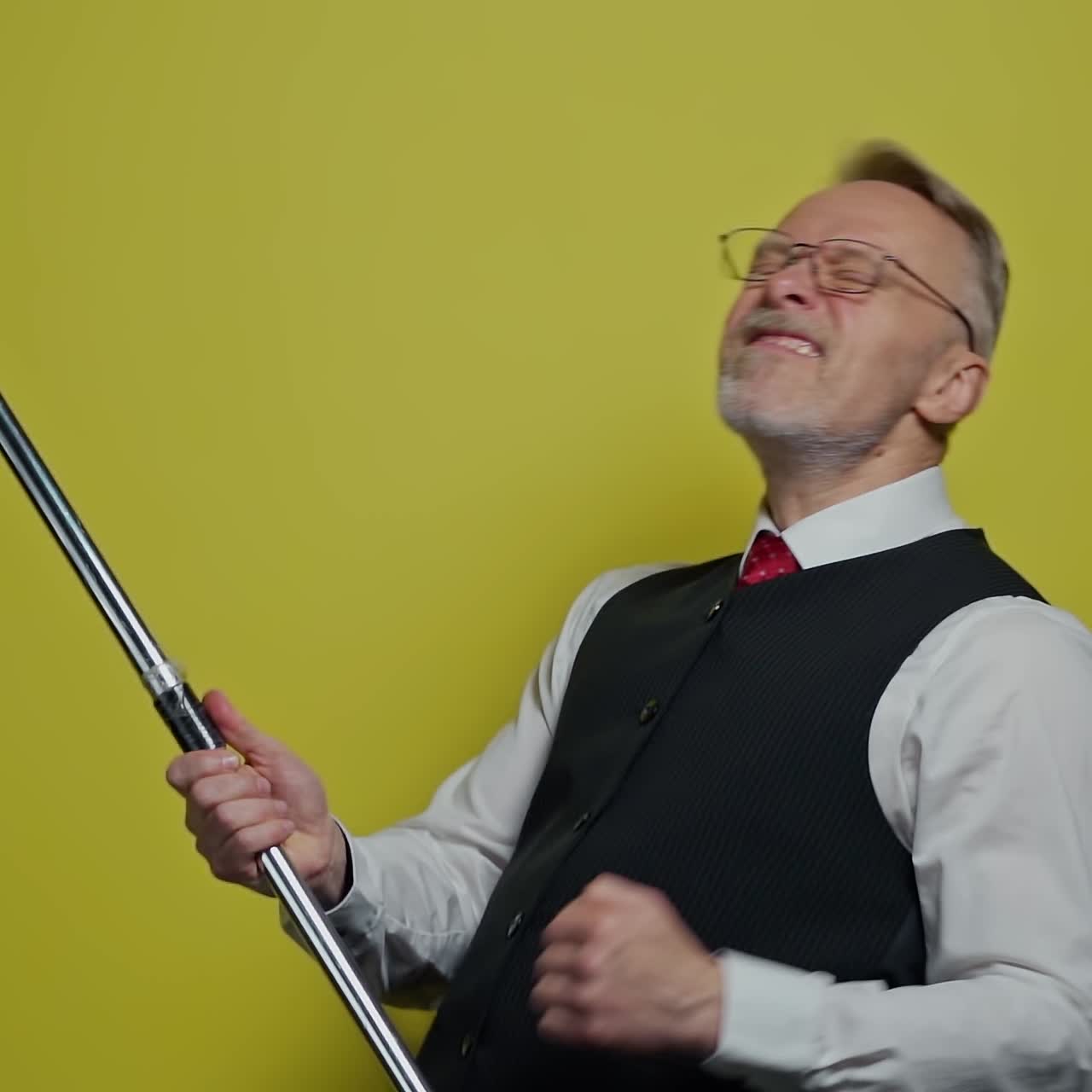 Isolated Happy Mature Man