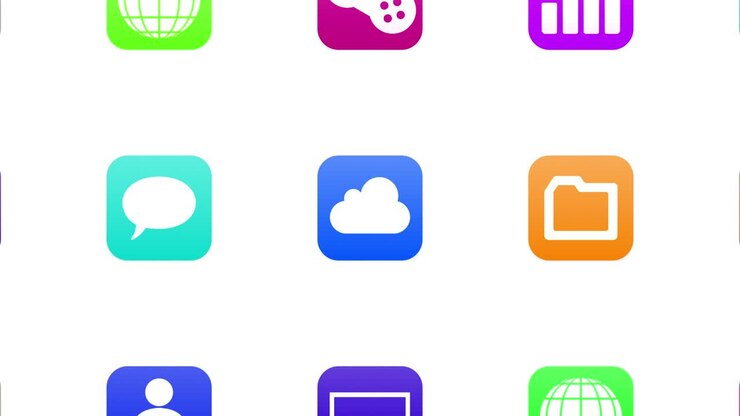 Technology Icon Network Symbol Digital devices on the Internet background
