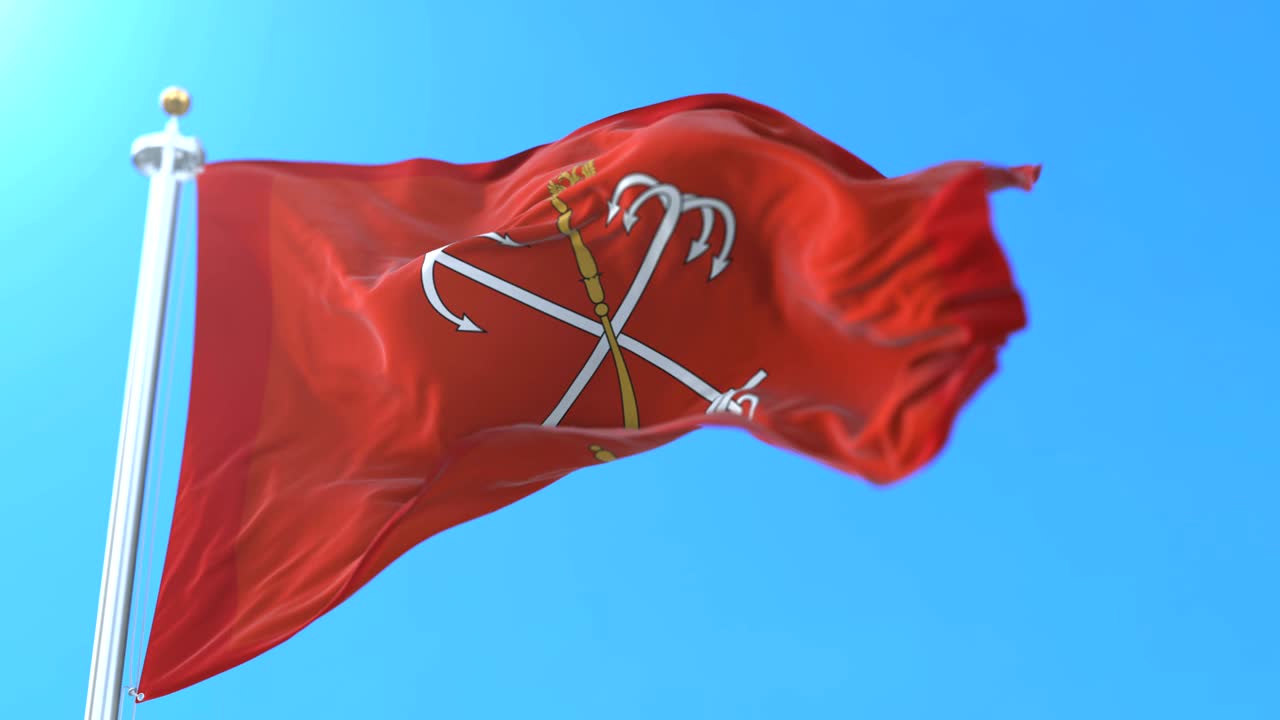 bandera de la ciudad rusa de san petersburgo, rusia.