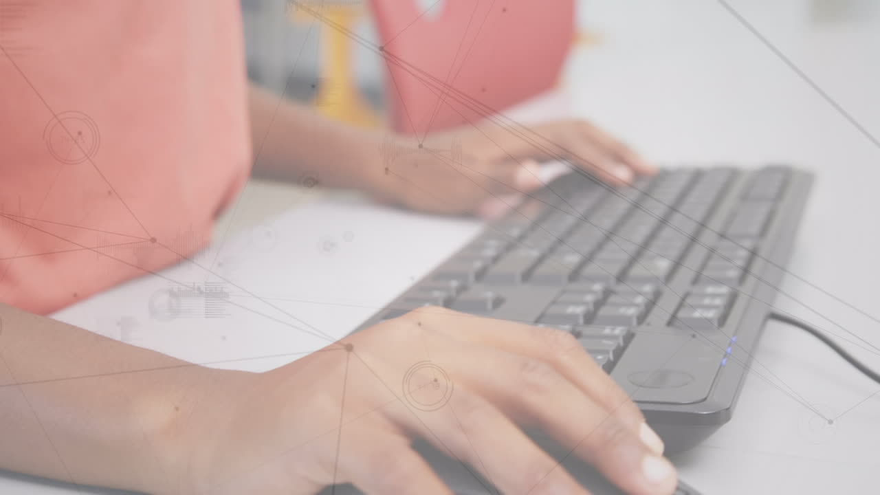 animación de la red de conexiones a través de las manos utilizando computadora