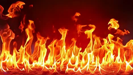 un primer plano de un fuego ardiendo en la oscuridad