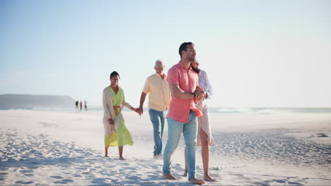 Gran-Familia,-Abuelos-Y-Padres-Con-Hijos