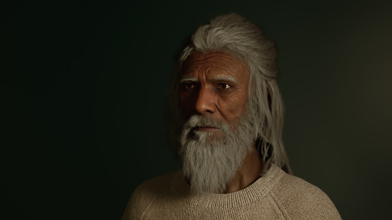 retrato de un anciano indio