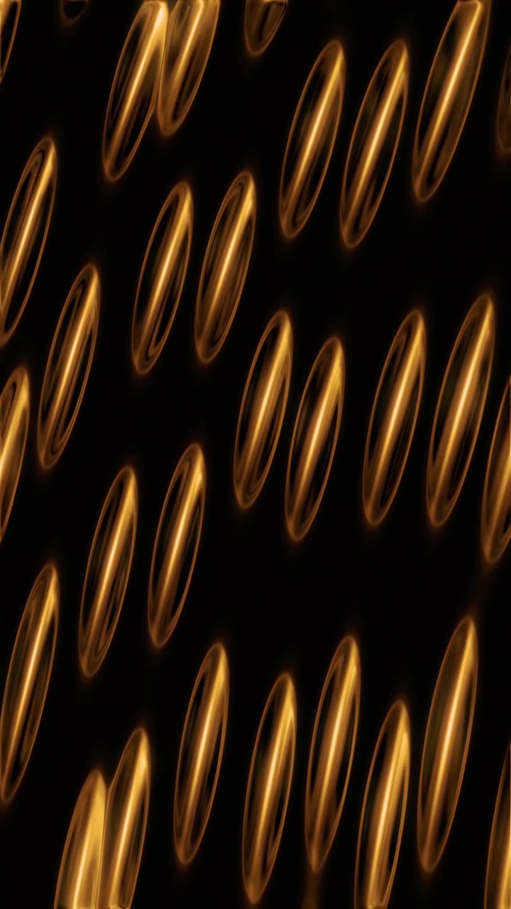 Strisce di luce dorata astratte in movimento su sfondo nero