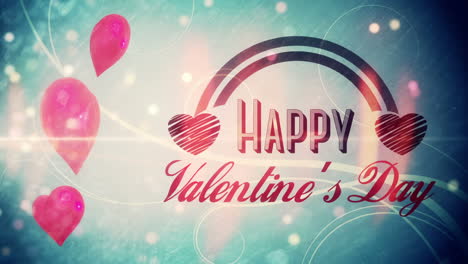 shimmering hearts with valentines message