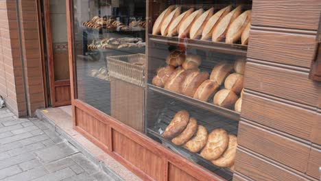 bakery display with fresh bread