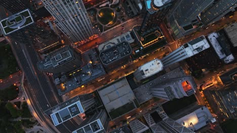 aerial overview of chicago downtown