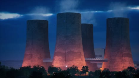 3d animation of a nuclear power plant. atomic power stations sources of electricity