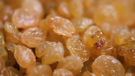 close-up of golden raisins