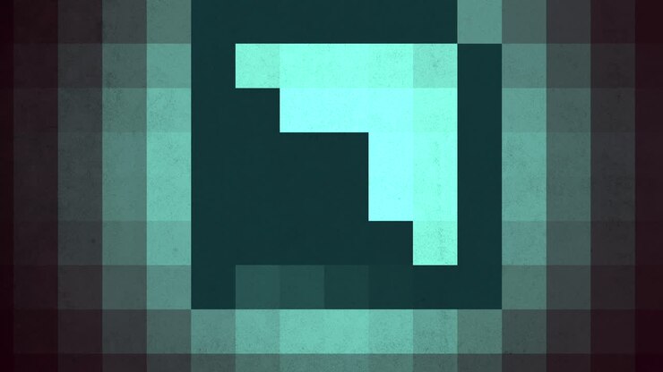 A black and white checkerboard pattern with a small square at the center, suitable for web or app design. Simple and visually appealing geometric layout