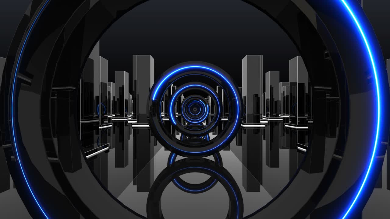 corredor de fondo del club nocturno de bucle abstracto azul