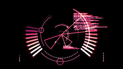 animación de hexágonos sobre escaneo de alcance con procesamiento de datos sobre fondo negro
