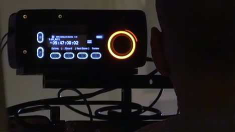 working film equipment displaying time