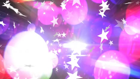 animación de las estrellas de navidad cayendo sobre un fondo rosa