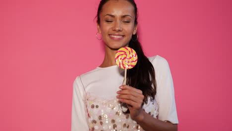 woman with a lollipop