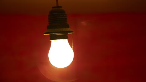 close-up of a glowing light bulb