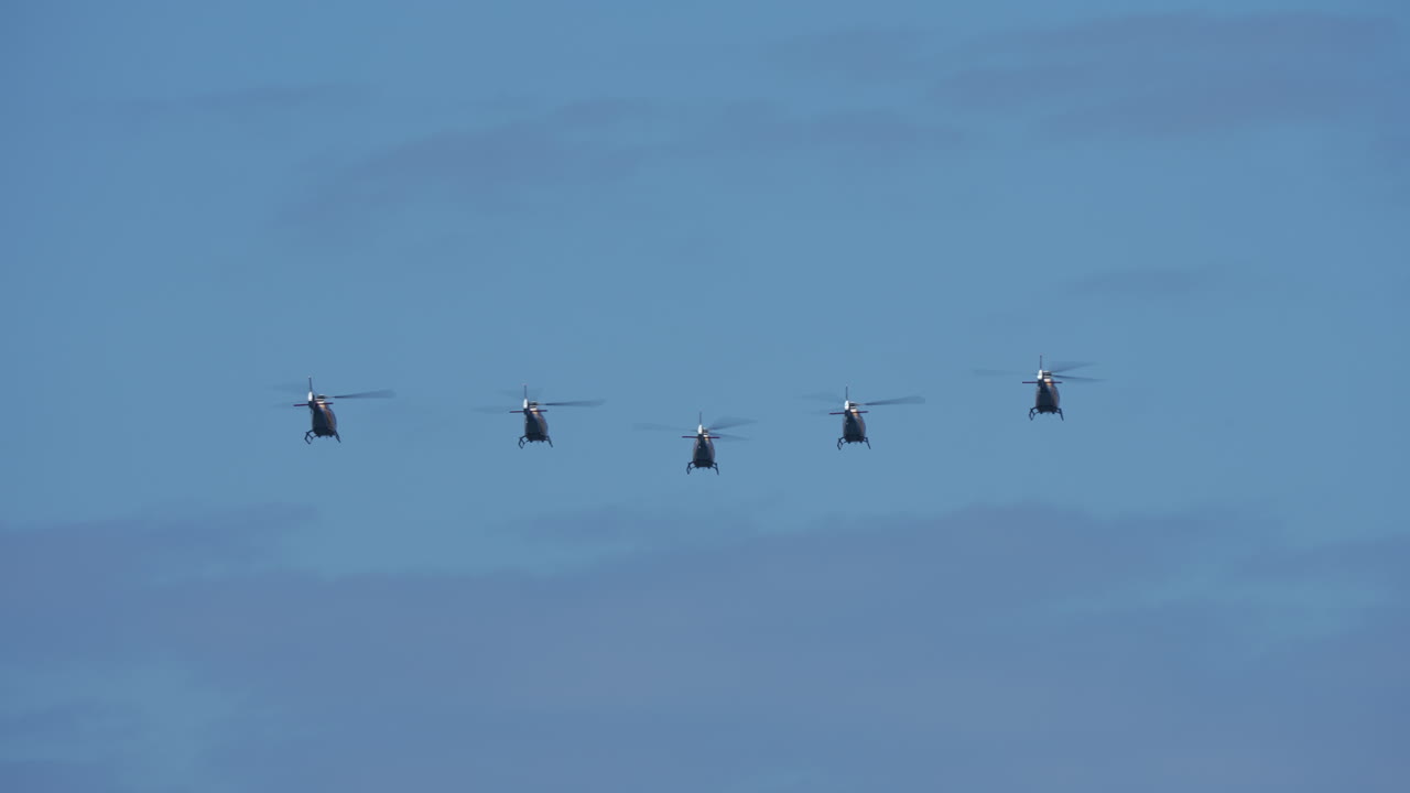 Helicopters Flying in Formation