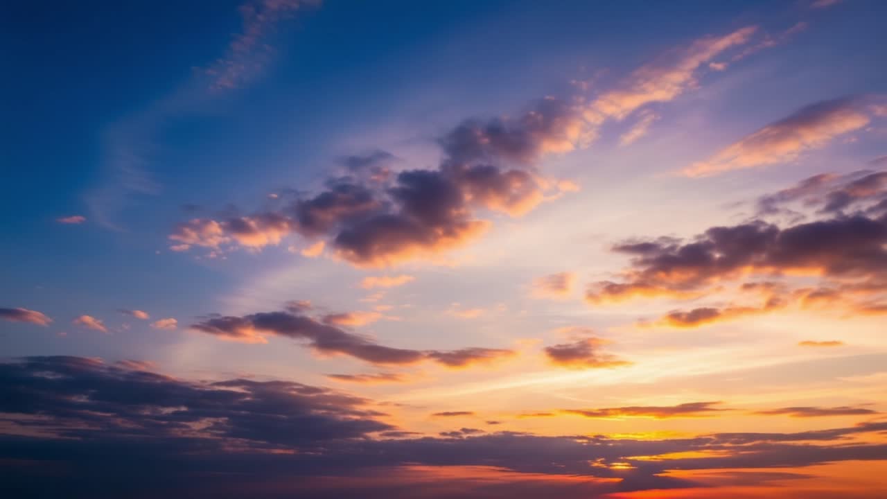 A breathtaking transition of colors in the sky during sunset ...