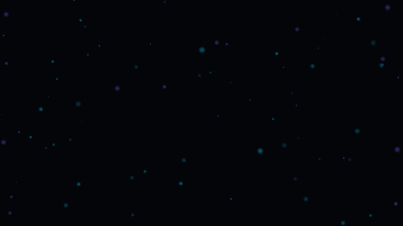 Abstract Motion Background with Floating Teal and Purple Particles