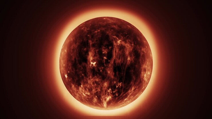 Animated fireball or planet sun for background video