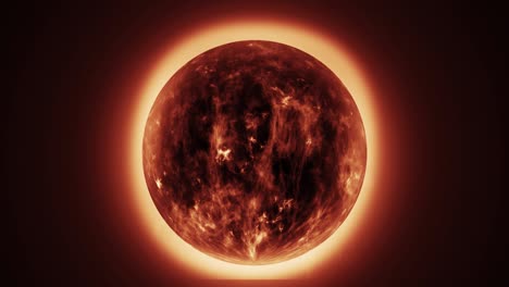 bola de fuego animada o sol del planeta para video de fondo