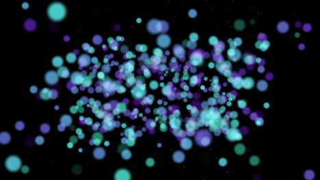 4k abstract particle bokeh loopable animation, black color background