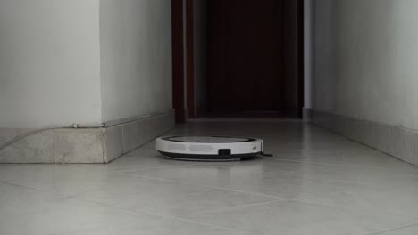 robot vacuum cleaner in the living room