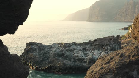 scenic view overlooking coastal rocks and turquoise seas on the canary islands, tenerife