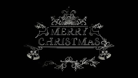 christmas signboard animation motion neon lines. 4k beautiful text merry christmas on the eve of the holiday.