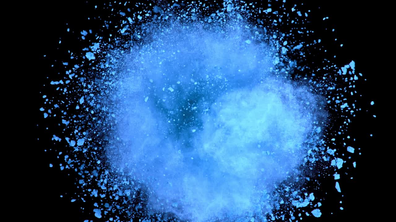어두운 배경에 고립된 컬러 파우더 폭발의 슈퍼 느린 모션.