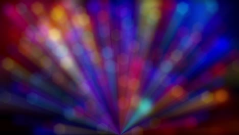 dense multi colored bokeh light rays