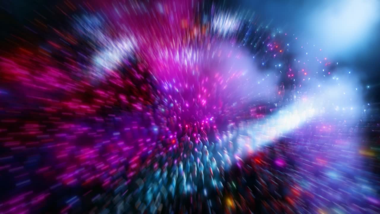 A Vibrant Journey Through Space: An Abstract Representation of Cosmic Colors and Lights Blending Together in a Mesmerizing Display of Energy and Movement, Capturing the Essence of Celestial Wonder