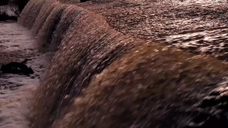 waterfall close up at sunset