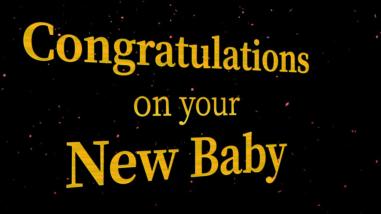 새로운 아기에게 축하합니다 문자 메시지 애니메이션 모션 그래픽