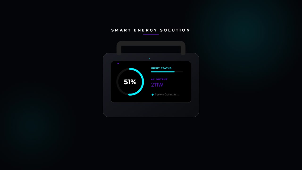 Interfaccia digitale che visualizza l'avanzamento della ricarica di una soluzione energetica intelligente