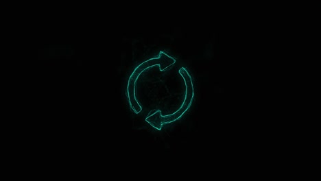 icono de símbolo de reciclaje con efecto plexo. líneas conectadas con puntos. líneas plexo
