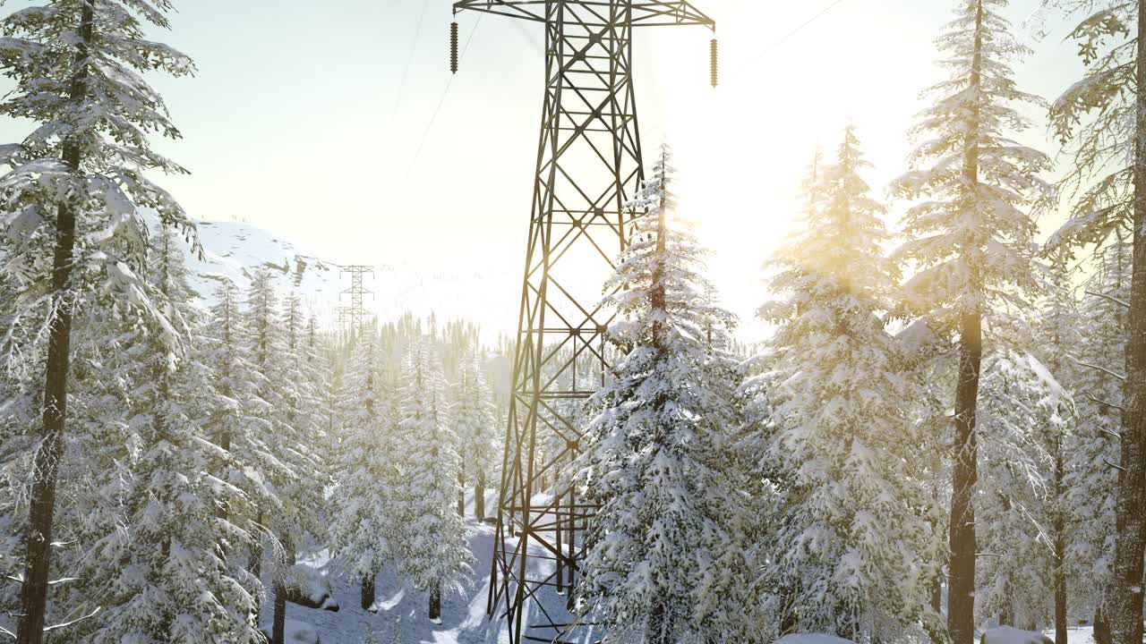 línea eléctrica al amanecer