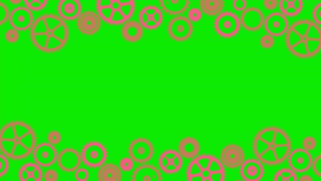 animación de ruedas de engranajes giratorias ( 4k ) | fondo verde para el uso de la tecla de croma.