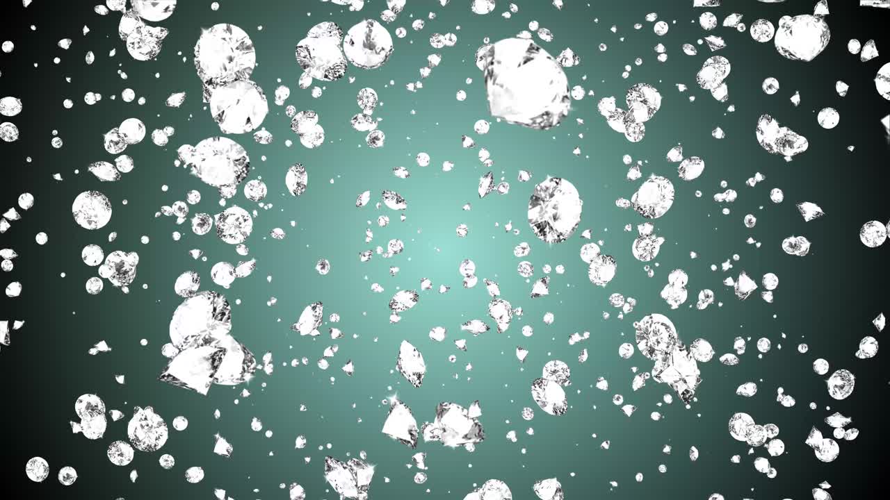 Flying brilliant diamonds loop for commercial promo special event holiday concert performance