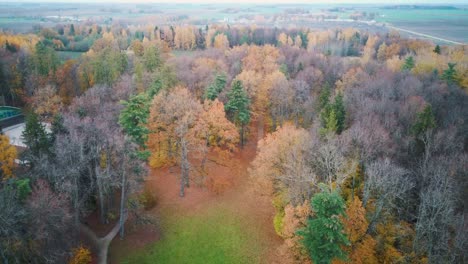 eleja manor park and tea house in autumn