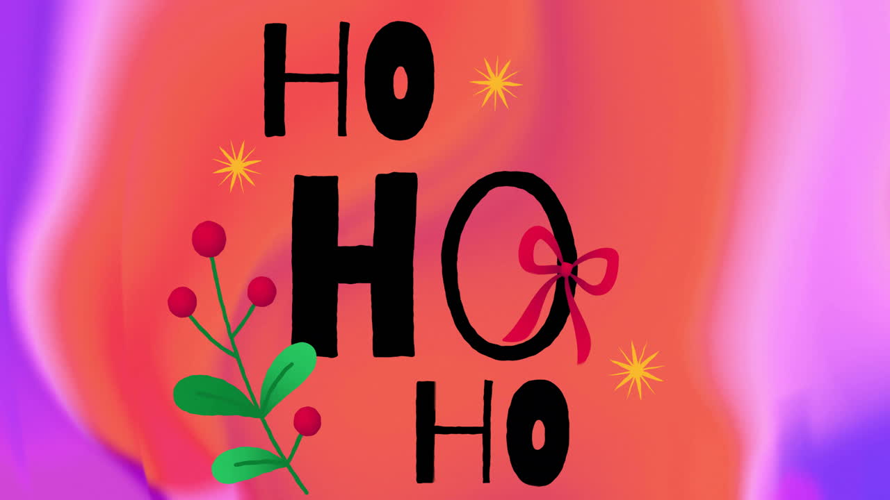 Animation of ho text on colourful background