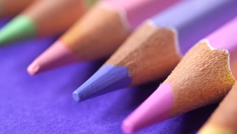 close-up of colorful colored pencils