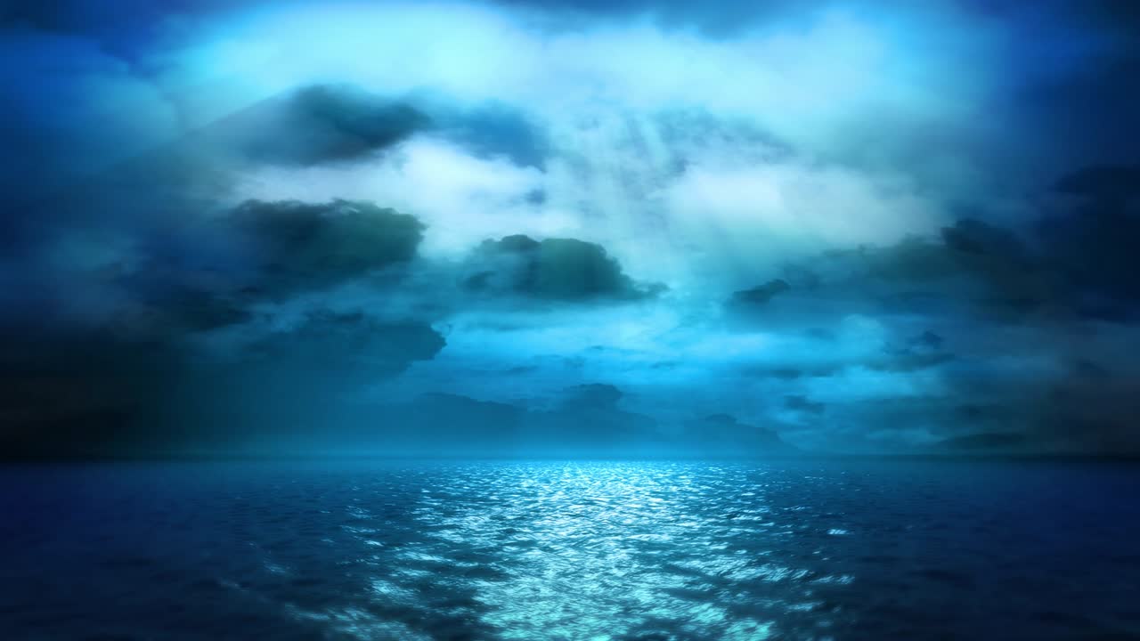 바다의 달빛과 구름 (루프)