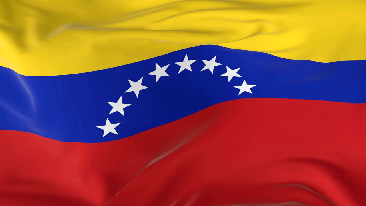 Bandeira da Venezuela em loop tremulando como fundo