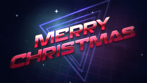 Merry-Christmas-with-neon-retro-triangles-and-stars-in-80s-style