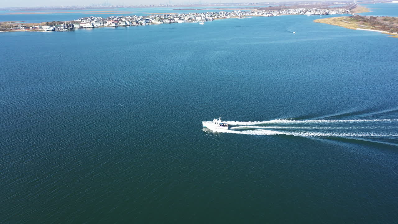 퀸즈, 뉴욕에서 자메이카 베이 상공에서 공중 촬영