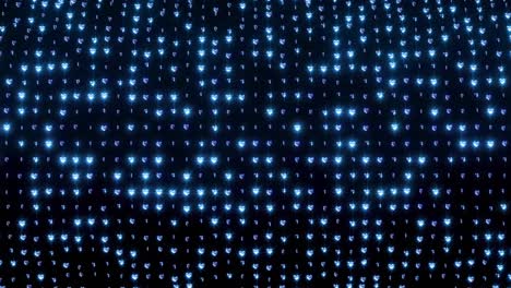 abstract light pattern of glowing hearts