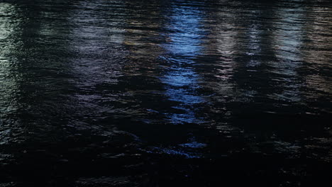 city river reflections at night